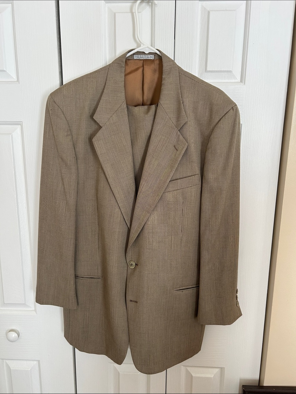 Unbranded Men's Tan Single-Breasted Suit Jacket